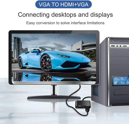 VGA to HDMI VGA Audio Video Cable Adapter Converter Splitter