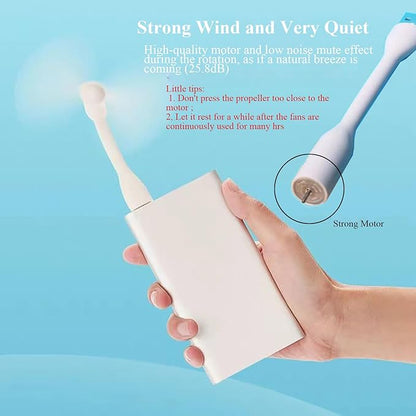 Mini USB Fan, Portable Pocket Fan USB-A Powered Little Cooler, Quiet Operation