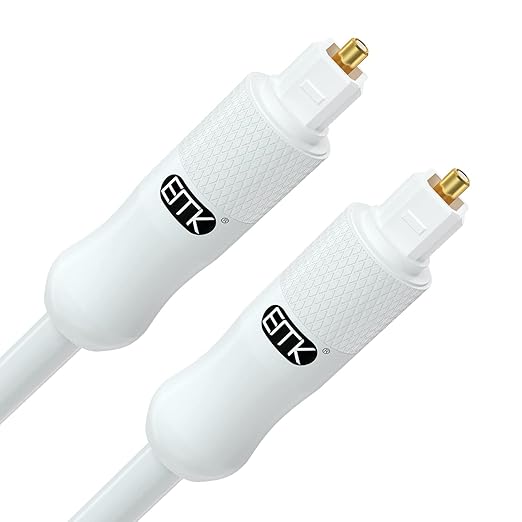 EMK White Optical Audio Cable