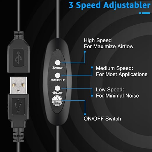 GDSTIME 120mm x 32mm USB Blower Fan