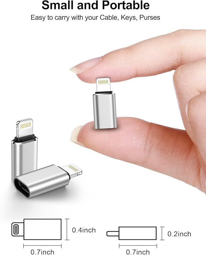 USB C to Lightning Adapter, 4 Pack Fast Charging Data Sync Lightning to USB