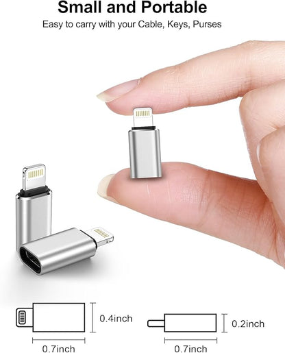 USB C to Lightning Adapter, 4 Pack Fast Charging Data Sync Lightning to USB