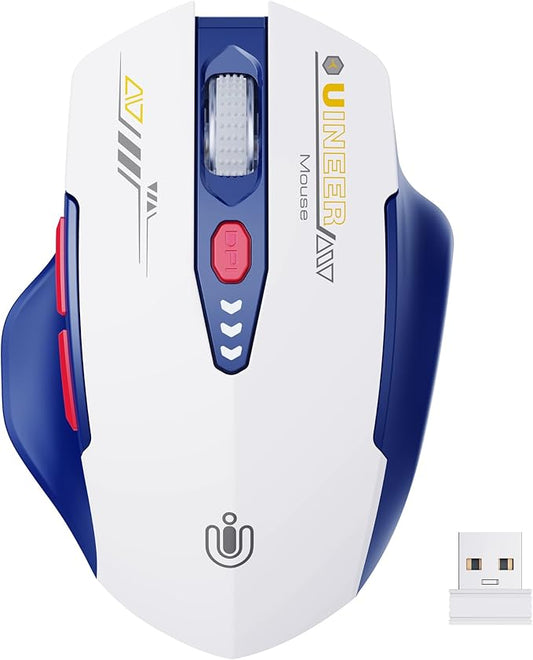 Wireless Mouse, Visible Battery Display，Rechargeable Laptop Mouse Wireless 2.4G
