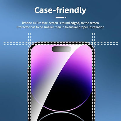 NEW'C 3 Pack Designed for iPhone 14 Pro Max Screen Protector, Enhanced Tempered