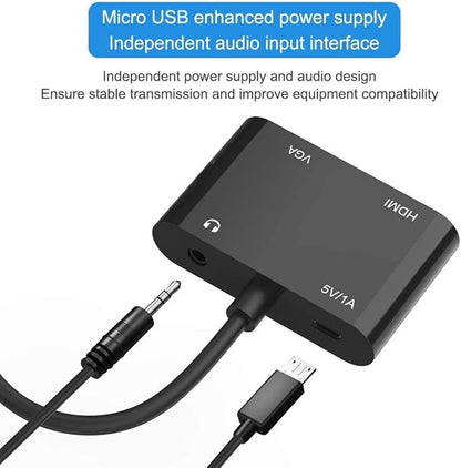 VGA to HDMI VGA Audio Video Cable Adapter Converter Splitter