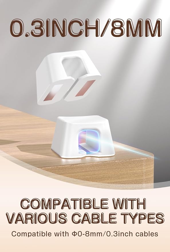 Maveek Magnetic Cable Clips, 5 Pack Square Cord Organizer