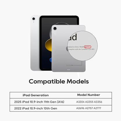 Detachable Keyboard Case for Apple iPad 11th Gen 2025 & iPad 10th Generation: