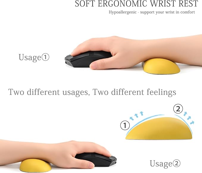 UnivoColors Design-Wave Set of Wrist Rest, Artificial Sheepskin+Memory