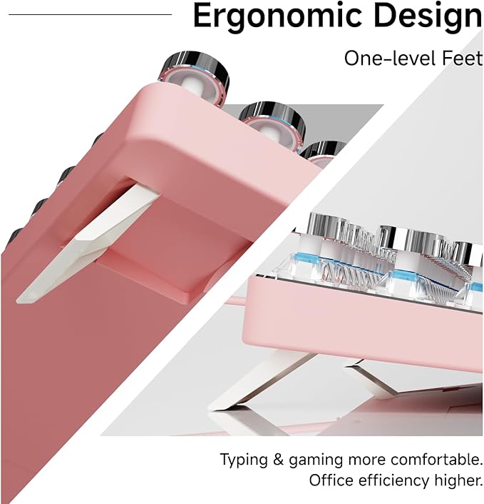 EWEADN TK100 Typewriter Keyboard Wired Mechanical Keyboard, 104 Keys Aesthetic