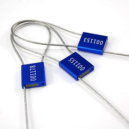 Leadseals 500 Blue Steel Cable Seals Metal Security Tag Numbered Truck Trailer