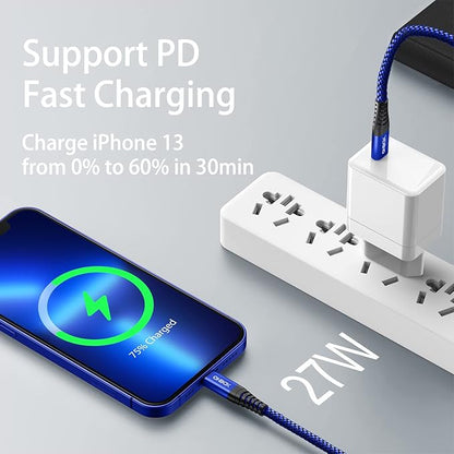 USB C to Lightning Cable 6FT 2Pack Apple MFi Certified iPhone Fast Charger Type