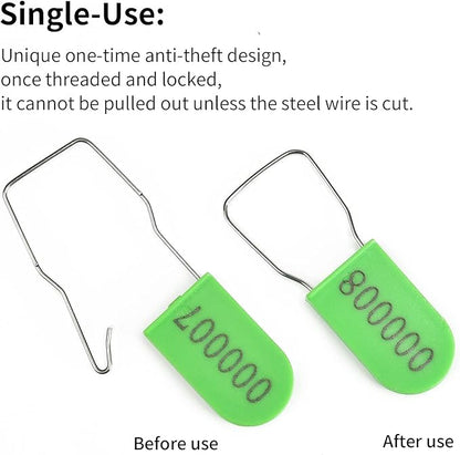 100PCS Plastic Padlock Security Seals Metal Wire Padlocks Electric Meter