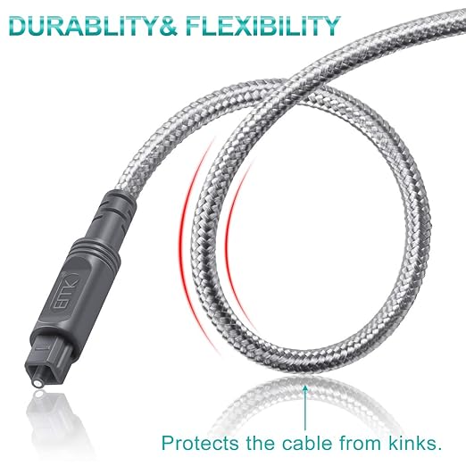 EMK Digital Optical Audio Cable Fiber Optical Toslink Cable SPDIF Audio Cable
