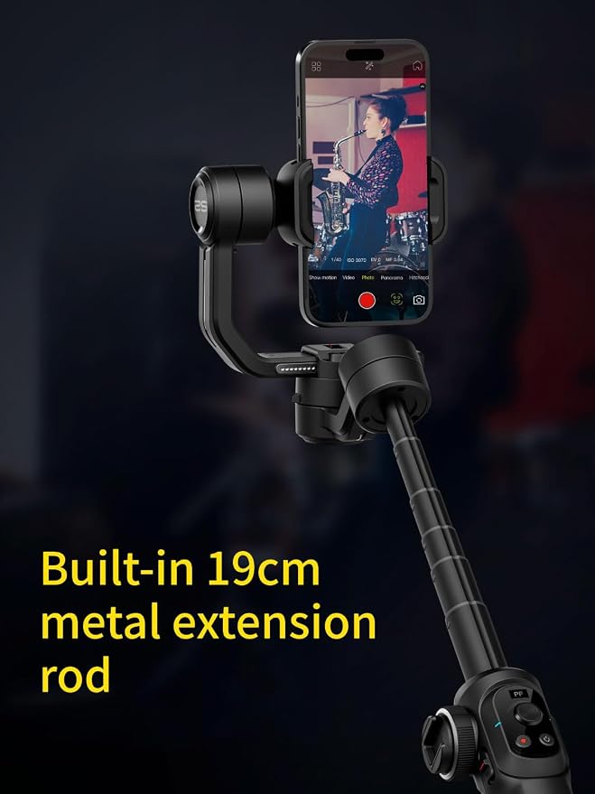 Gimbal Stabilizer for Smartphone, 3-Axis Industry-Standard Gimbal w/360°Rotation