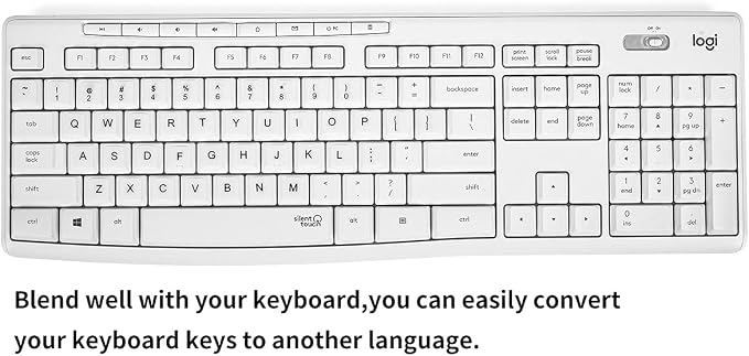 English Keyboard Stickers, Universal Keyboard Replacement Letters English White