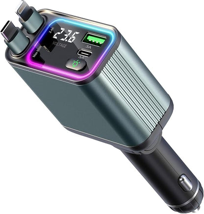 4 in 1 Retractable Car Charger