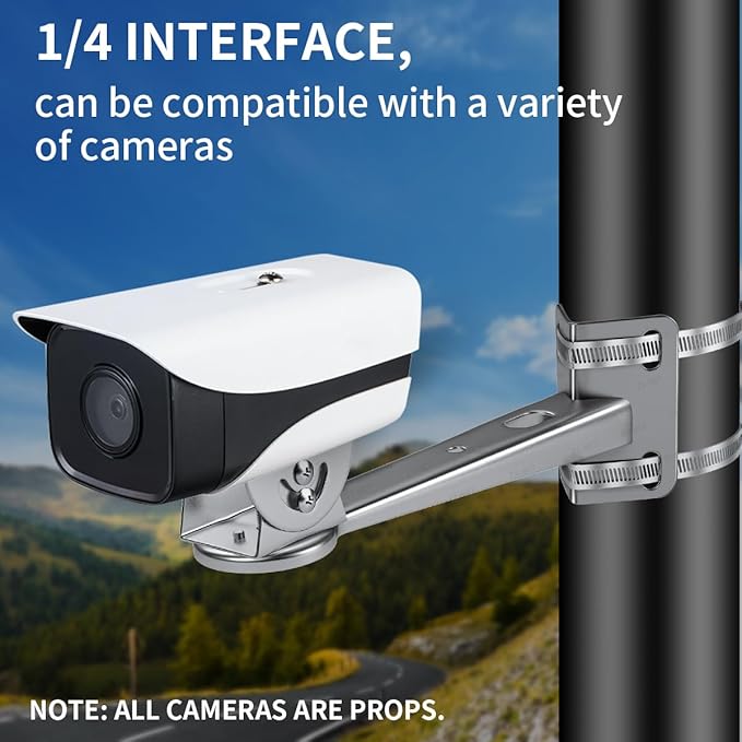 ZT-NET Security Camera Corner Pole Mounting Bracket Stainless Steel Mount