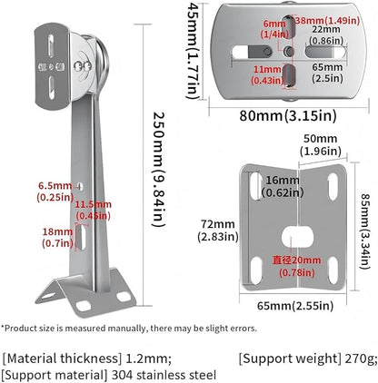ZT-NET Security Camera Corner Pole Mounting Bracket Stainless Steel Mount