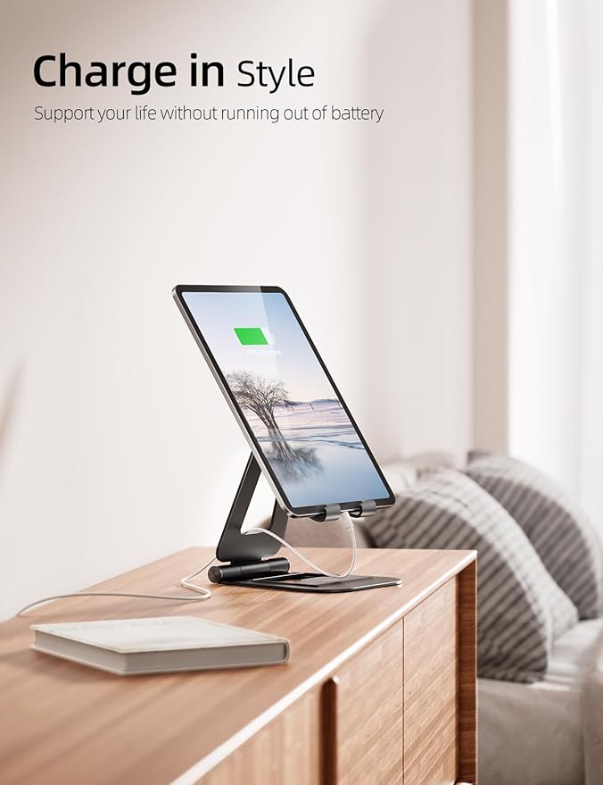 Nulaxy Aluminum Dual Foldable iPad Stand, Fully Adjustable Desktop Tablet Holder