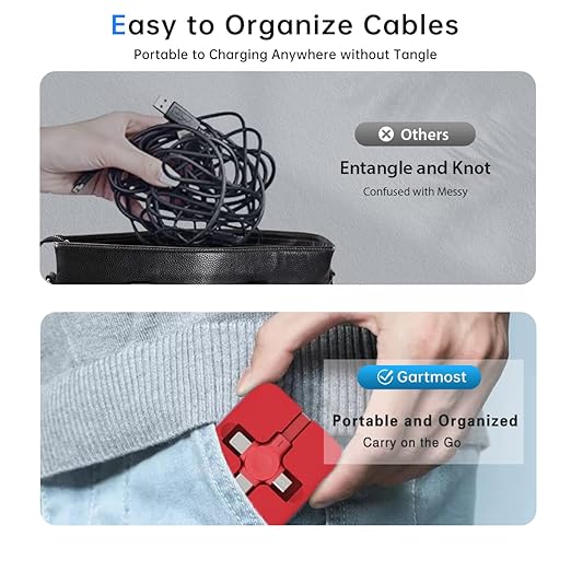 6 Pcs 3 in 1 Retractable Multi Chargers Cable