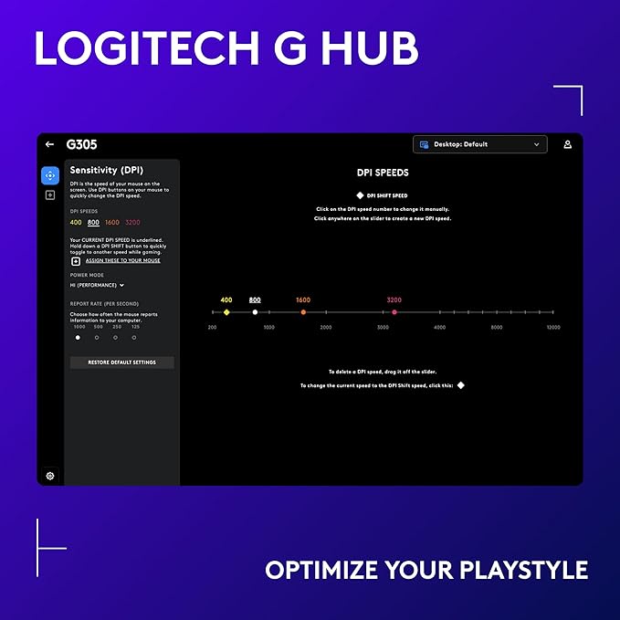 Logitech G305 LIGHTSPEED Wireless Gaming Optical Mouse, Hero 12K Sensor