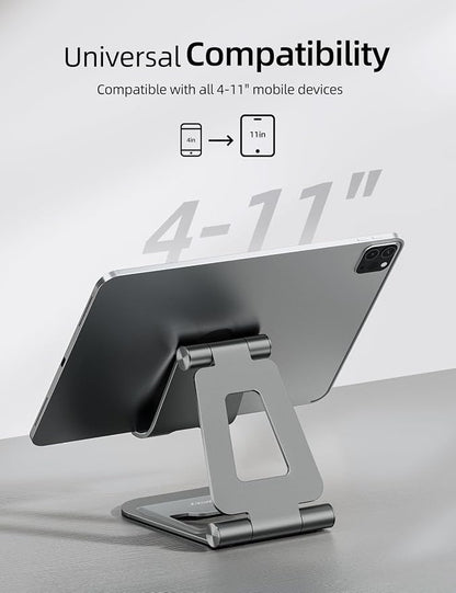 Nulaxy Aluminum Dual Foldable iPad Stand, Fully Adjustable Desktop Tablet Holder