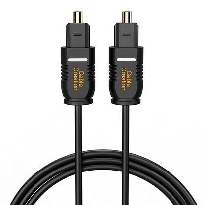 CableCreation Optical Digital Audio Cable 3.3FT, Thin Fiber Optic Toslink Gold