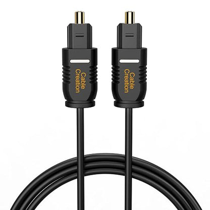 CableCreation Optical Digital Audio Cable 6FT, Slim Fiber Optic Toslink Gold