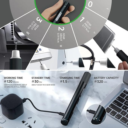 Mini Electric Screwdriver, JAKEMY Adjustable Torque Power Screwdriver Dual-mode