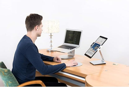 KABCON Tablet Stand Holder, Tightness Adjustable Multi-Angle Foldable Eye-Level