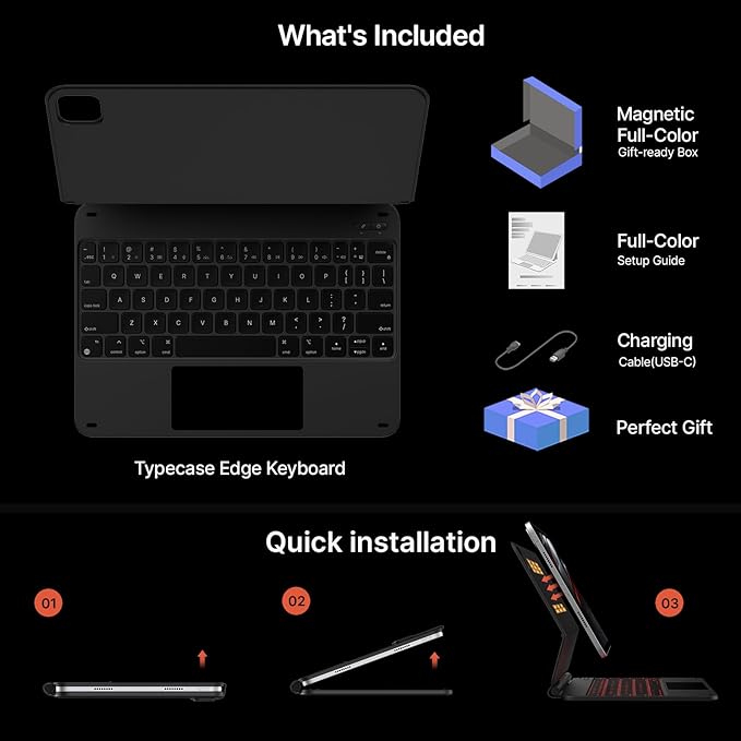 typecase Edge Keyboard Case for iPad Pro 11-inch2024, Magic Keyboard