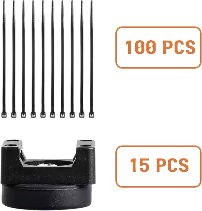 15Pcs Magnetic Cable Clips Zip Tie Mount Base, Cable Ties Holder, Electrical