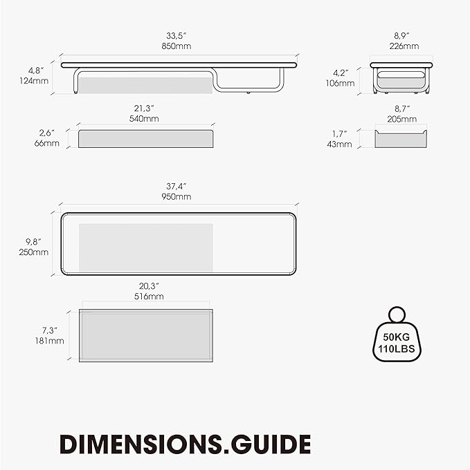 Fenge Dual Monitor Riser, 37 Inch Monitor Stand