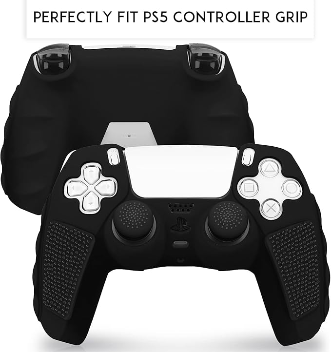 SIKEMAY Anti-Slip PS5 Controller Skin, Soft Thicken Non-Slip Studded Silicone