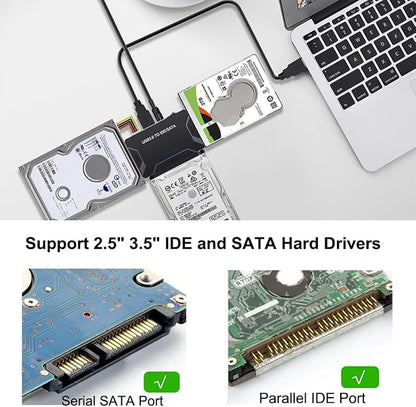 USB 3.0 to SATA IDE Adapter, Hard Drive Reader External Ultra Recovery