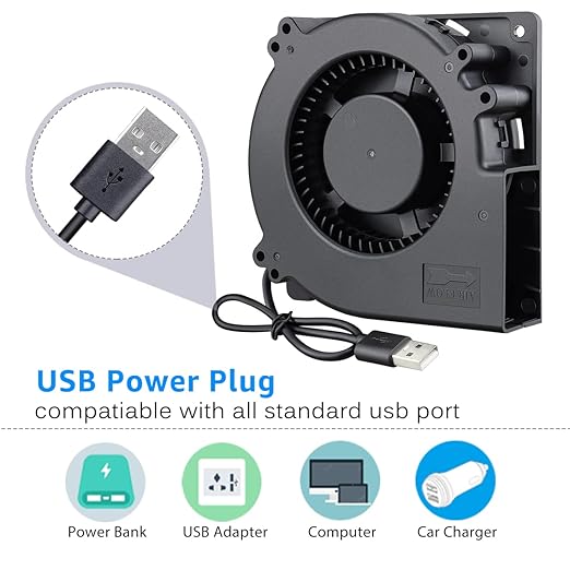 GDSTIME 120mm x 32mm USB Blower Fan