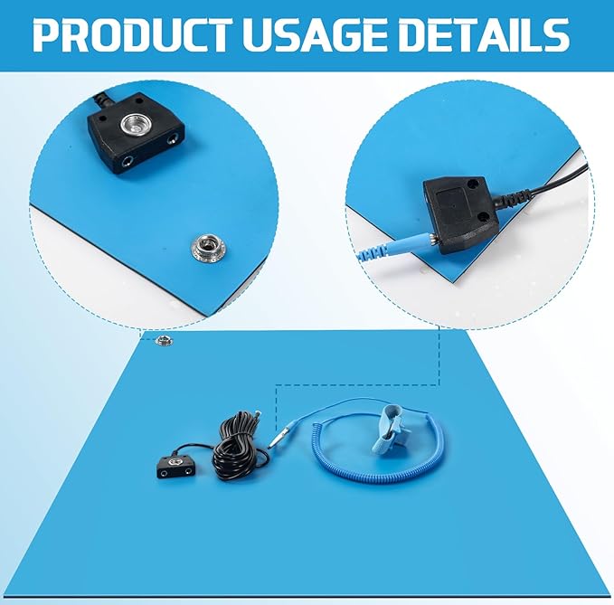 Anti-Static Mat Kits Includes Heat Resistant ESD Mats Anti Static Wrist Straps