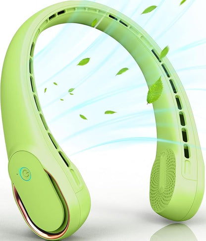 FrSara Bladeless Portable Neck Fan, 360° Surround Wind, Ultra-Quiet, USB