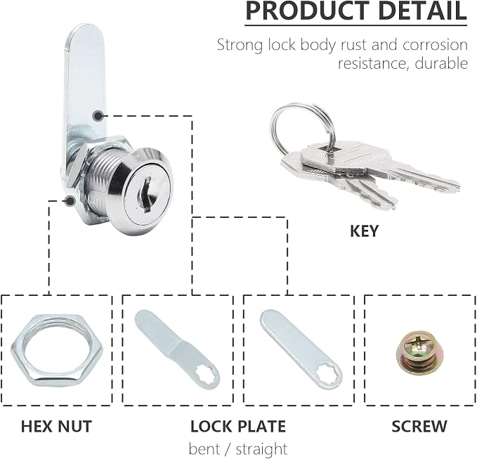 Uenhoy 6 Pack Cam Locks, Keyed Alike