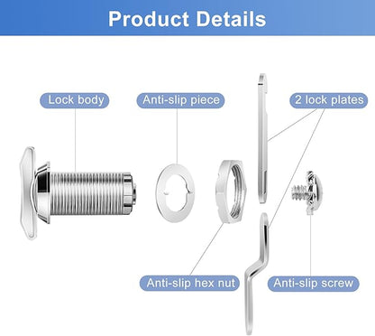 Thumb Operated Offset Cam Lock, 1-1/8” Cylinder Fits on 7/8” Max Door Thickness