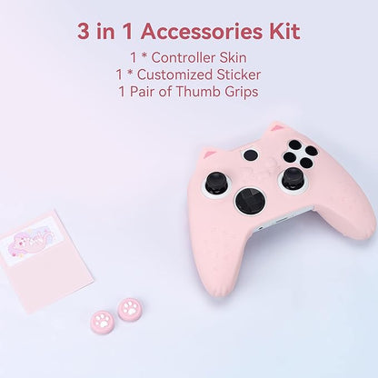 GeekShare Cat Paw Controller Skin Grips Set Anti-Slip Silicone Protective Cover