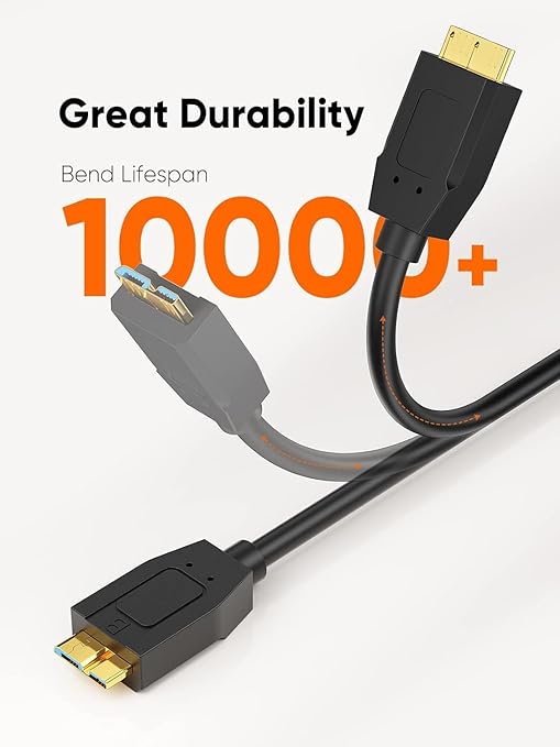 CableCreation 4FT*2 USB C to Micro B Cable, 10Gbps Speed External Hard Drive