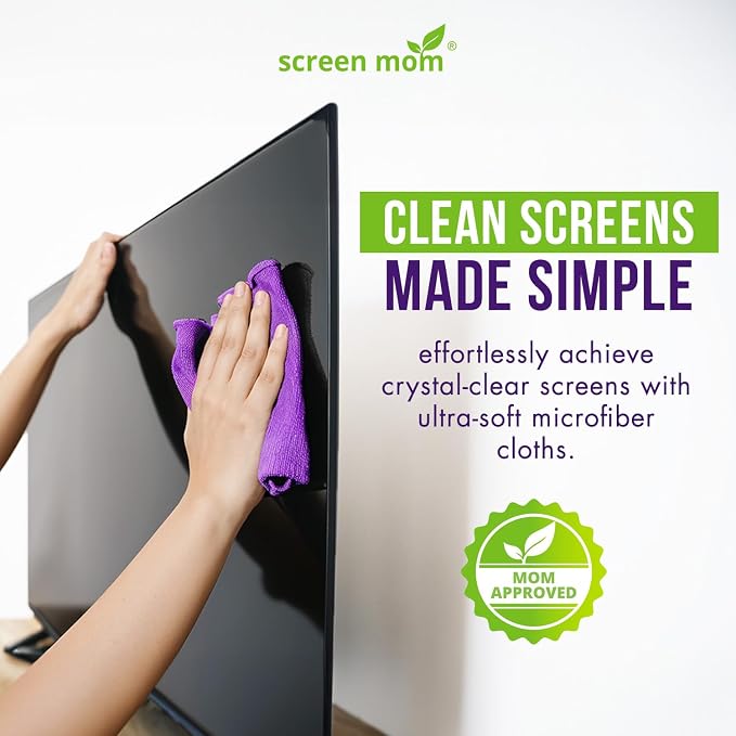 Screen Mom Screen Cleaner Purple Microfiber Cloths
