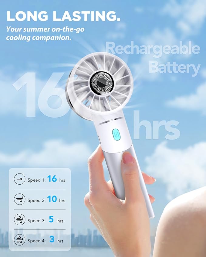 Handheld Fan, Mini Small Portable Turbo Fan, Rechargeable