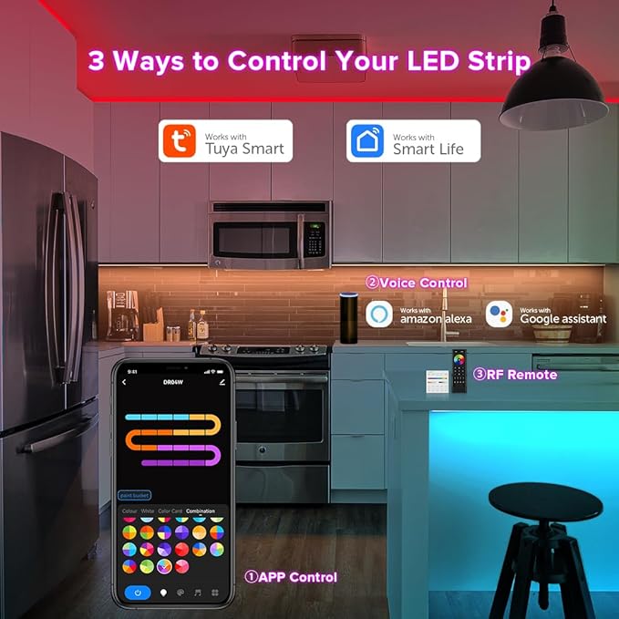 2.4G WiFi SPI RGBW LED Controller DR04W, Smart Life/Tuya App, Alexa & Google