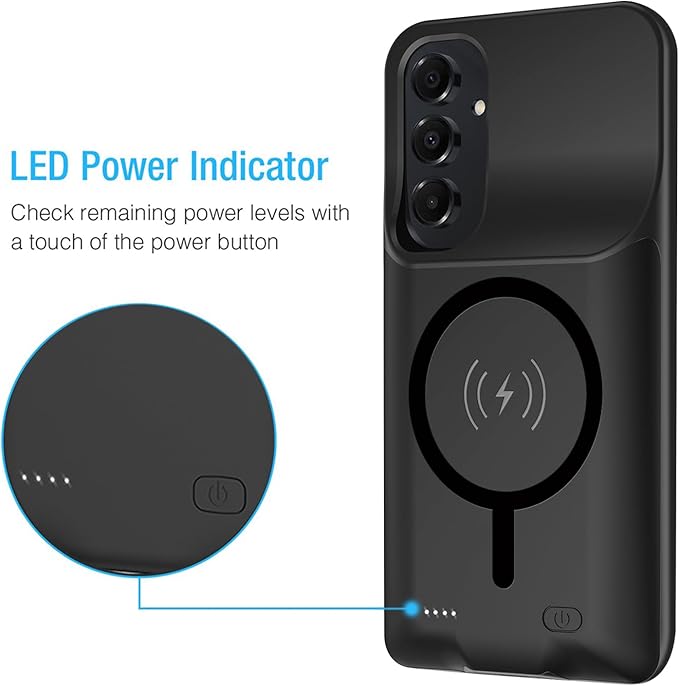 Battery Case for Galaxy A15, Enhanced 10000mAh Portable Protective Wireless