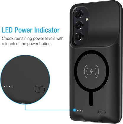 Battery Case for Galaxy A15, Enhanced 10000mAh Portable Protective Wireless