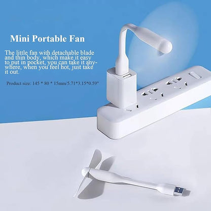 Mini USB Fan, Portable Pocket Fan USB-A Powered Little Cooler, Quiet Operation