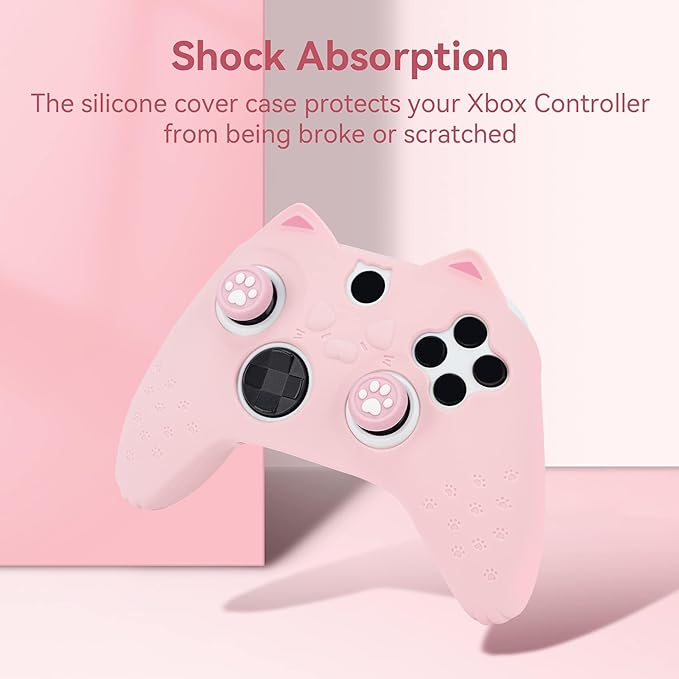 GeekShare Cat Paw Controller Skin Grips Set Anti-Slip Silicone Protective Cover
