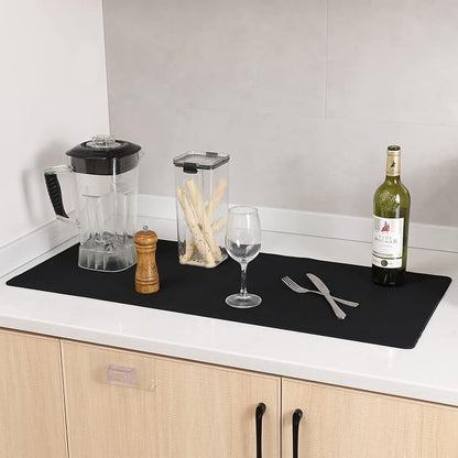ALOANES Black Waterproof Desk Mat,
